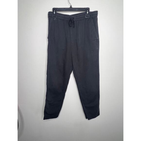 COS Relaxed Fit Cotton/Linen Blend Drawstring Black Pants Women's Size 10 - Picture 2 of 8